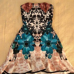 Strapless Floral Dress